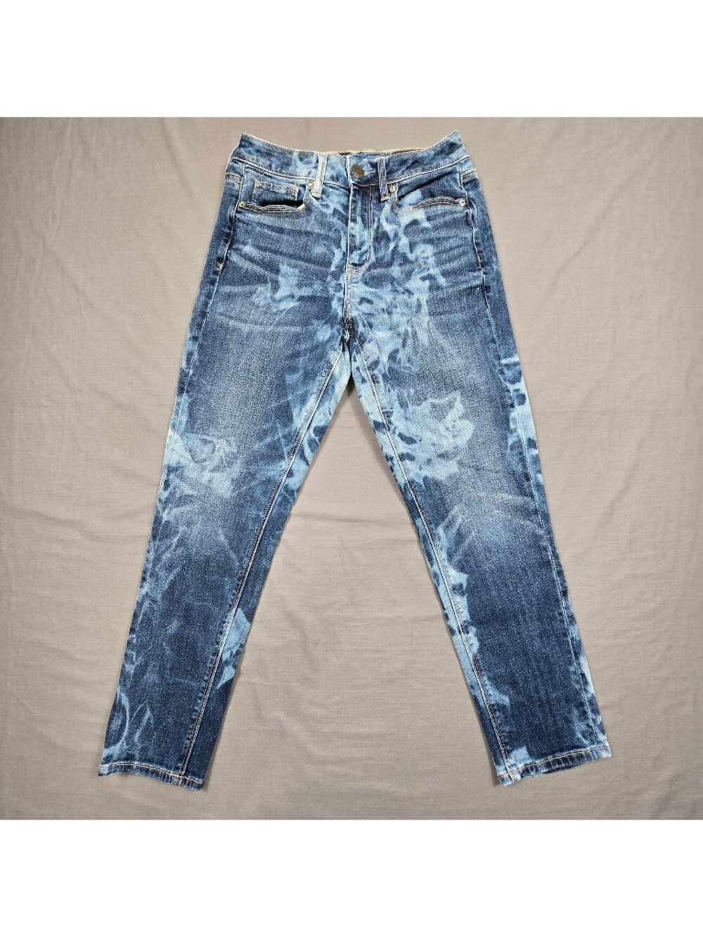 American Eagle Womens Hi-Rise Tomgirl Jeans Size 4 Short Super Stretch Tie Dye B